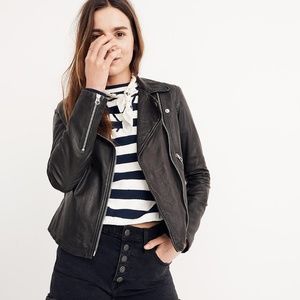 Madewell Washed Leather Motorcycle Jacket New
